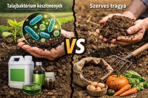 Talajbaktérium készítmények vs. szerves trágyák