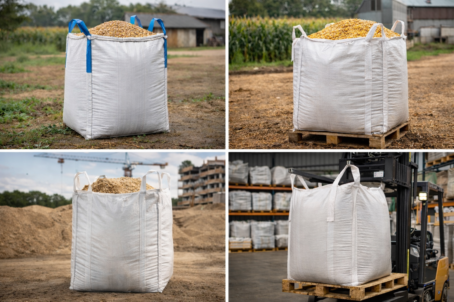 I. osztályú használt Big-Bag zsákok rendezett raktári tárolásban