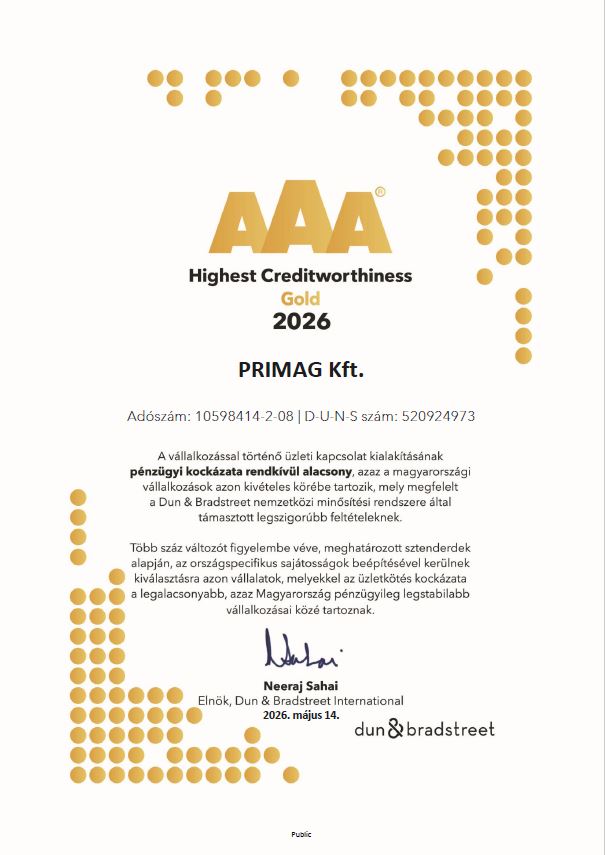 Bisnode AAA minősítés 2026